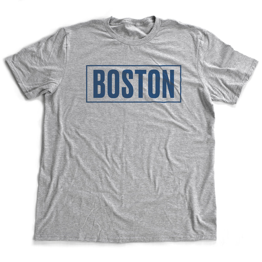Simple graphic t-shirt honoring the city of BOSTON with strong traditional bold typography.