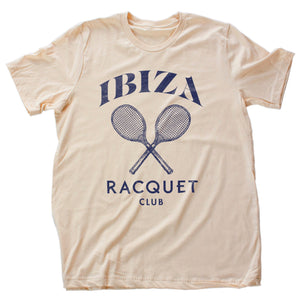 Classic retro-design graphic t-shirt for a fictional Ibiza tennis club.