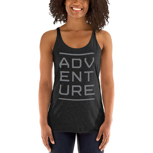 Athletic tank t-shirt featuring the bold typographic treatment of the word "Adventure" 