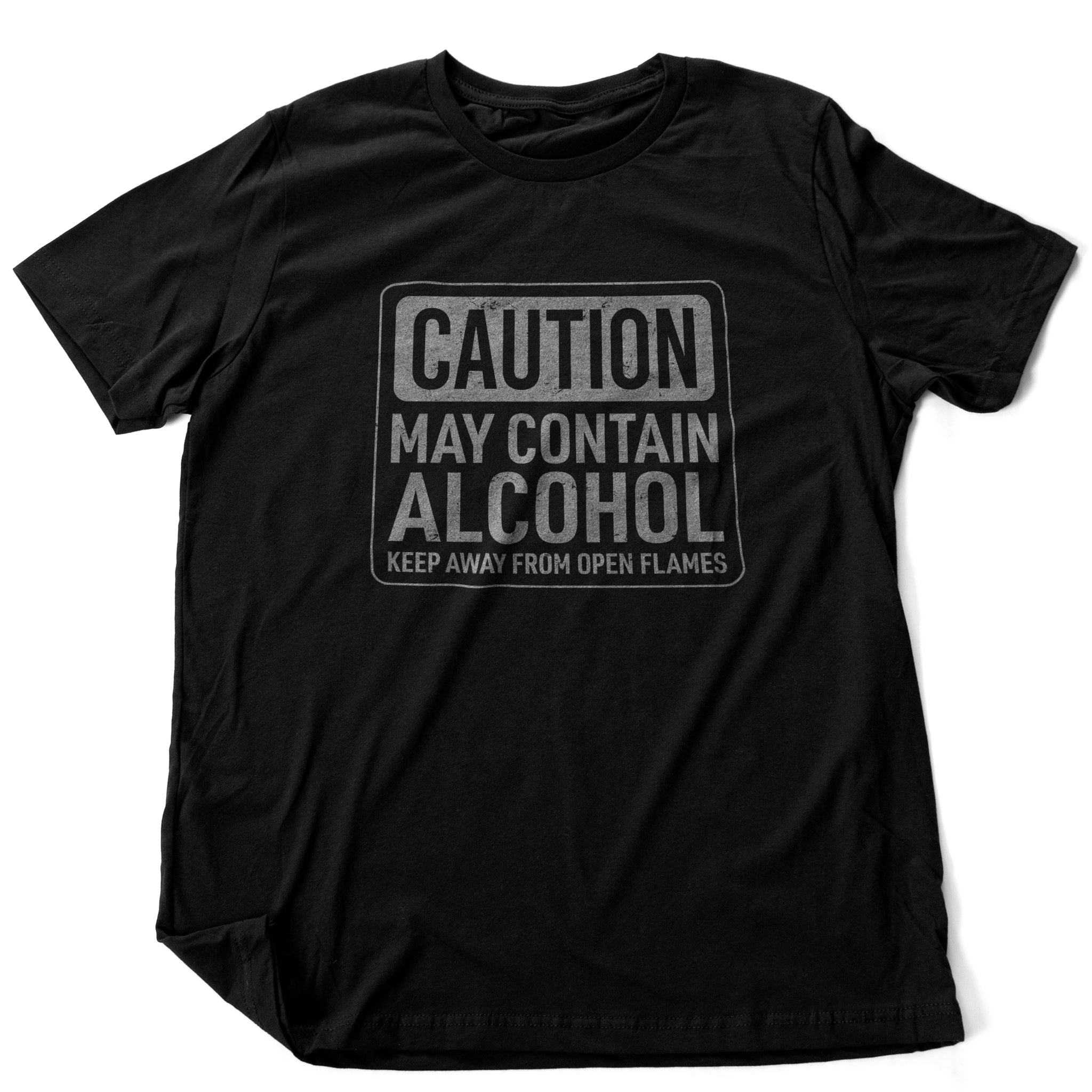 CAUTION: MAY CONTAIN ALCOHOL — Premium Unisex T-Shirt