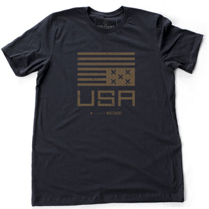 USA Flag Upside Down / TopsyTurvy — premium unisex tee