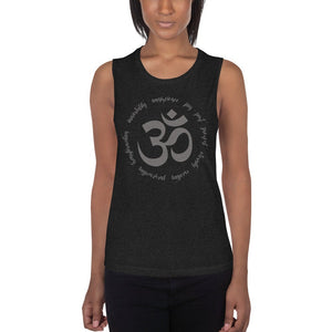 Om in Zen Script Circle — women's Yoga / fitness tank