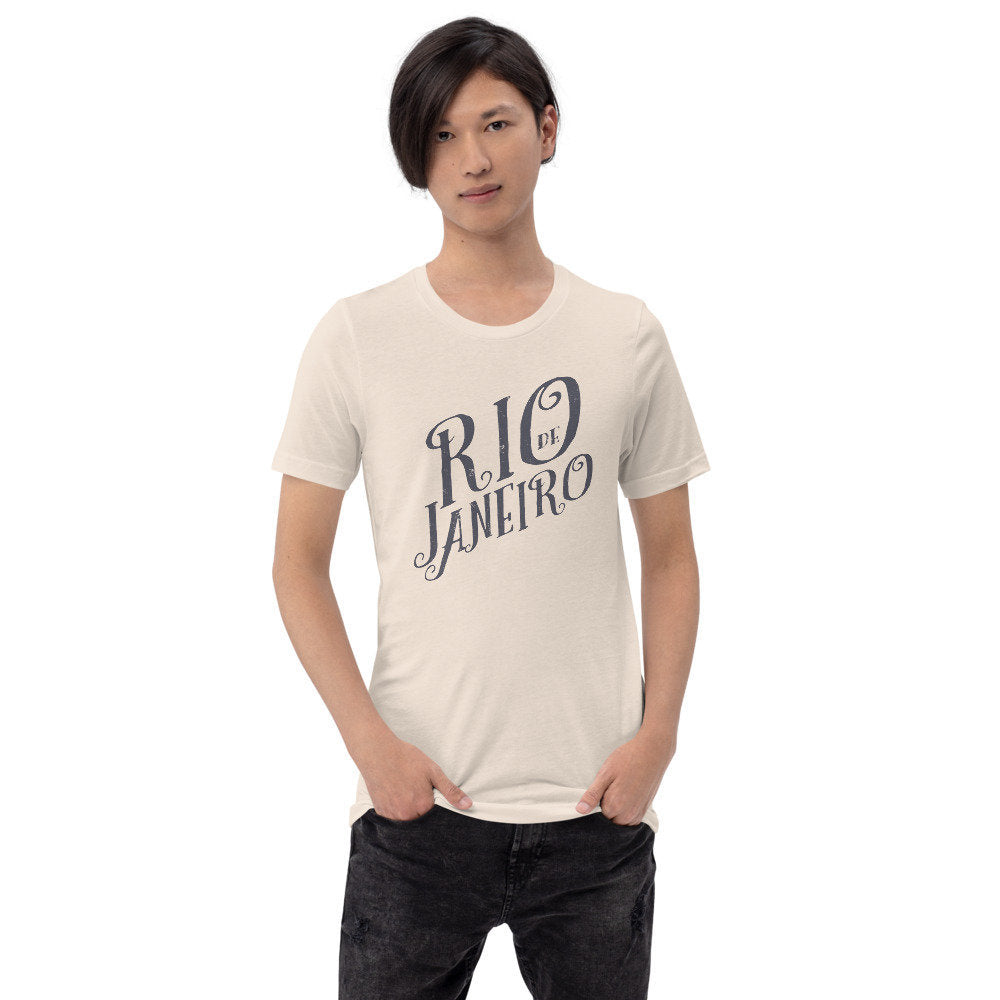 Rio de Janeiro Script — Retro | Vintage-inspired Premium Unisex T-Shirt